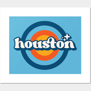 Vintage Houston Sunset Seal // Retro City Emblem for Houston, Texas Posters and Art